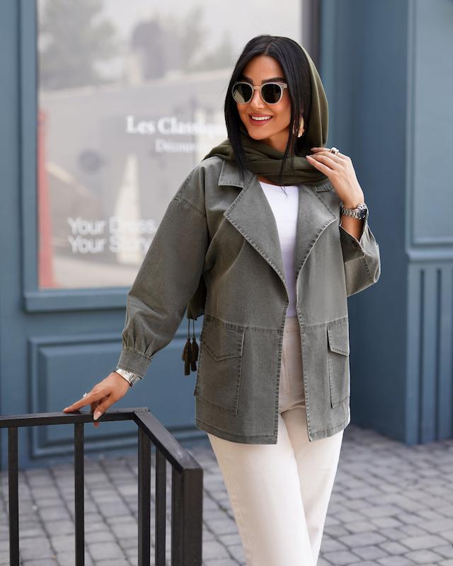 کت کتان زنانه مدل روشا