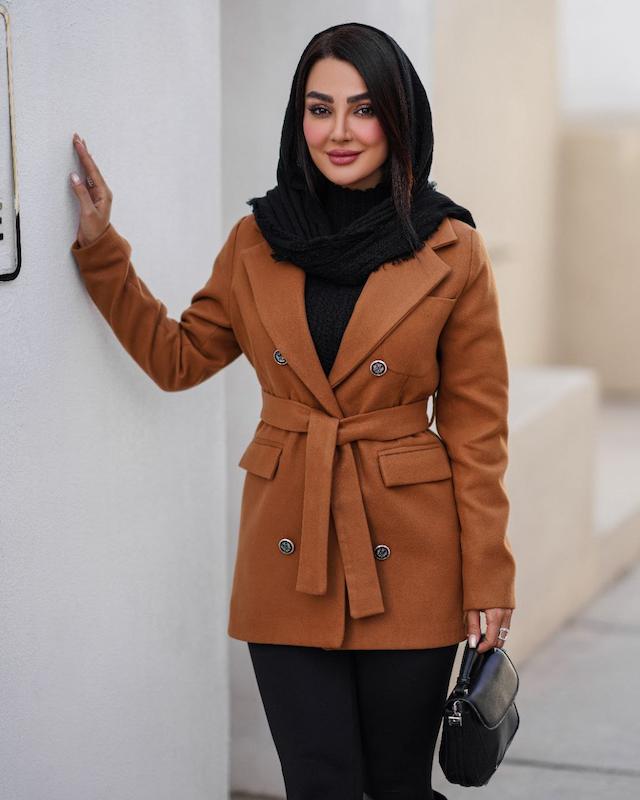 کت فوتر۴دکمه کمربندی کد856