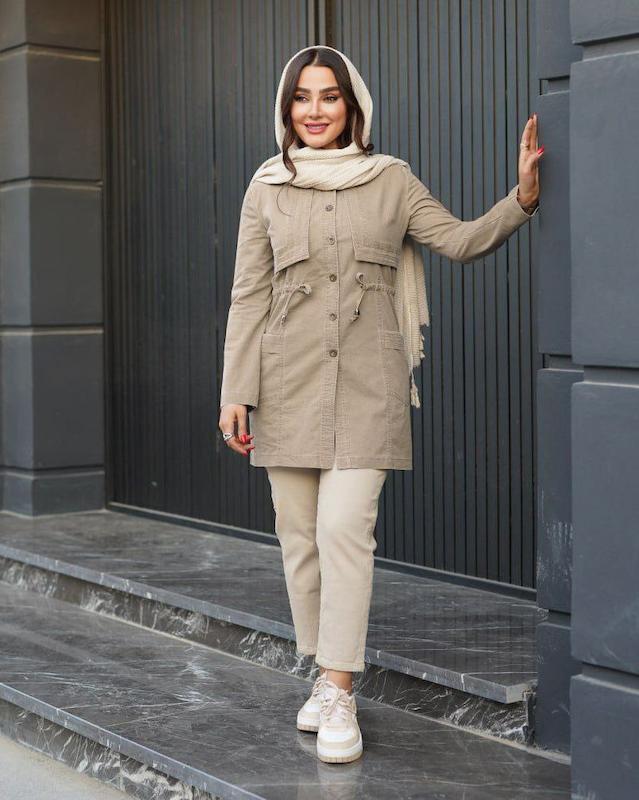 مانتو زنانه یقه مردانه مدل پالیزکد769