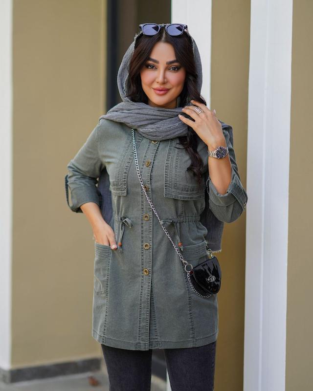 مانتو زنانه یقه مردانه مدل پالیزکد769