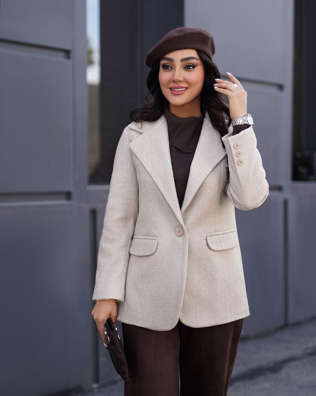 پالتو فوترکت تک دکمه مدل ملکا 