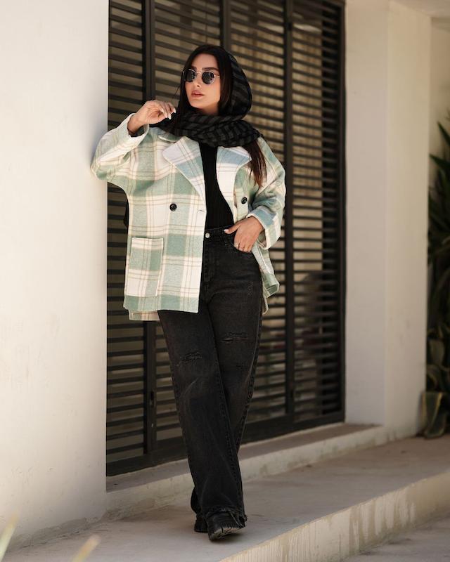 پالتو کتی چهارخانه موهرمدل پاییزان