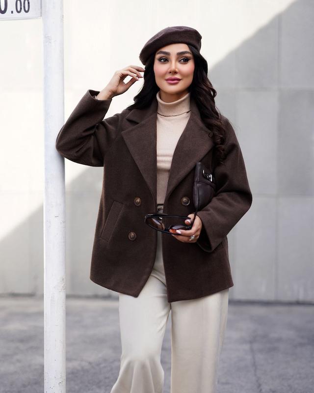 پالتو فوتر یقه انگلیسی مدل تاسیان