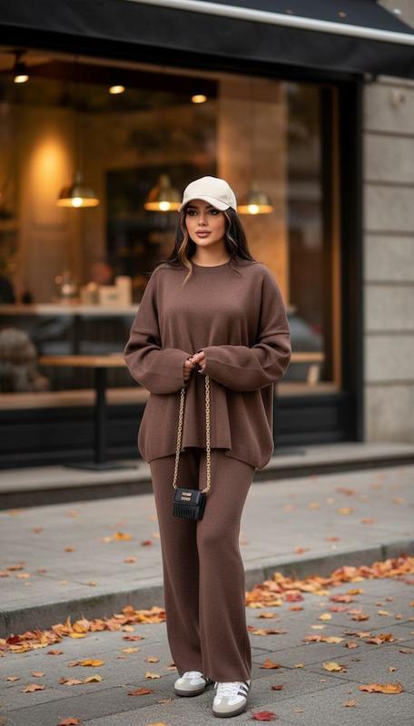 ست بلوز شلوار بافت لش