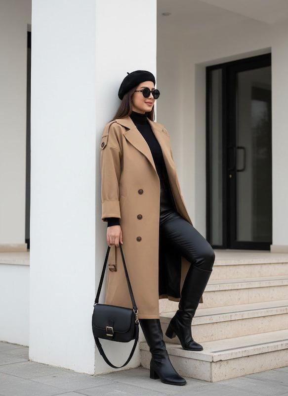 ترنج کت پرادا کمربنددار 