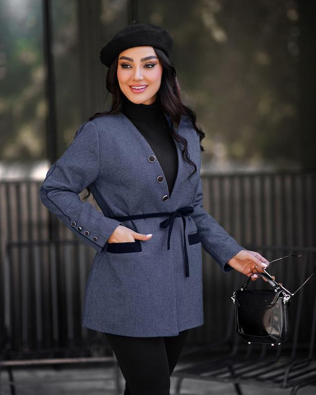 پالتو جناقی پشمی مدل حنانه