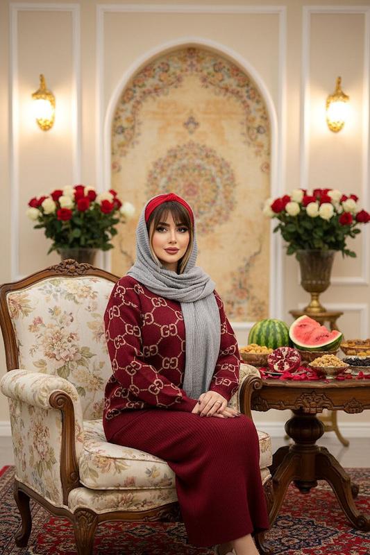 ست بافت سارافون و رویه گوچی