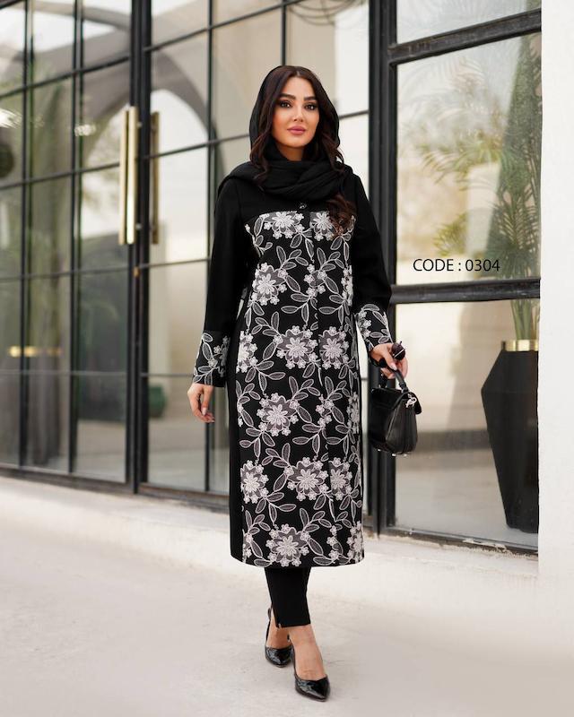 مانتو بلند مجلسی گلدوزی کد0304
