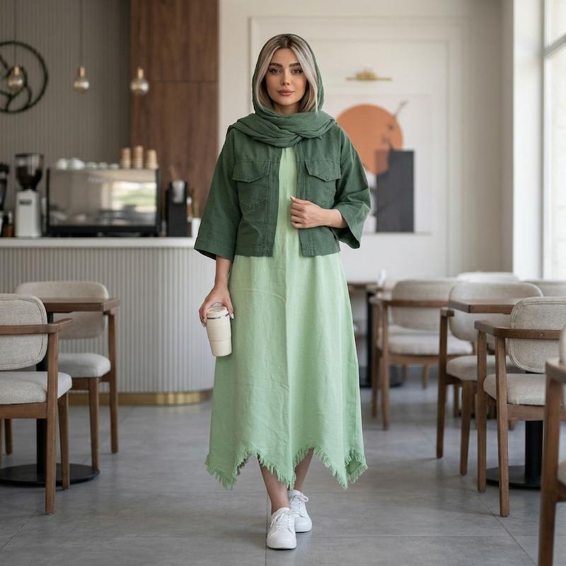 ست سارافون وکت کراپ الیاف طبیعی 
