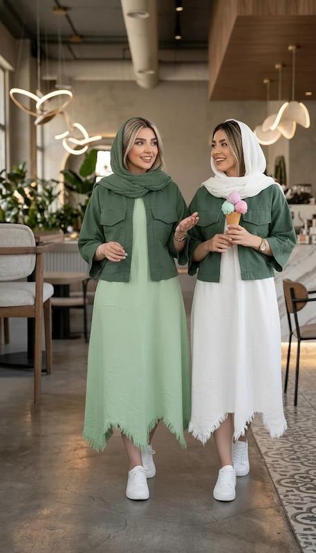 ست سارافون وکت کراپ الیاف طبیعی 