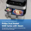 هواپز و سرخ‌کن بدون روغن دوقلو فیلیپس مدل NA555/09 (Philips Airfryer Dual Basket)