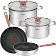 سرویس پخت‌وپز ۶ پارچه استیل تفال مدل Opti'Space (Tefal Opti'Space Stainless Steel Set)