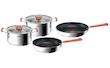 سرویس پخت‌وپز ۶ پارچه استیل تفال مدل Opti'Space (Tefal Opti'Space Stainless Steel Set)