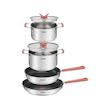 سرویس پخت‌وپز ۶ پارچه استیل تفال مدل Opti'Space (Tefal Opti'Space Stainless Steel Set)