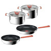 سرویس پخت‌وپز ۶ پارچه استیل تفال مدل Opti'Space (Tefal Opti'Space Stainless Steel Set)