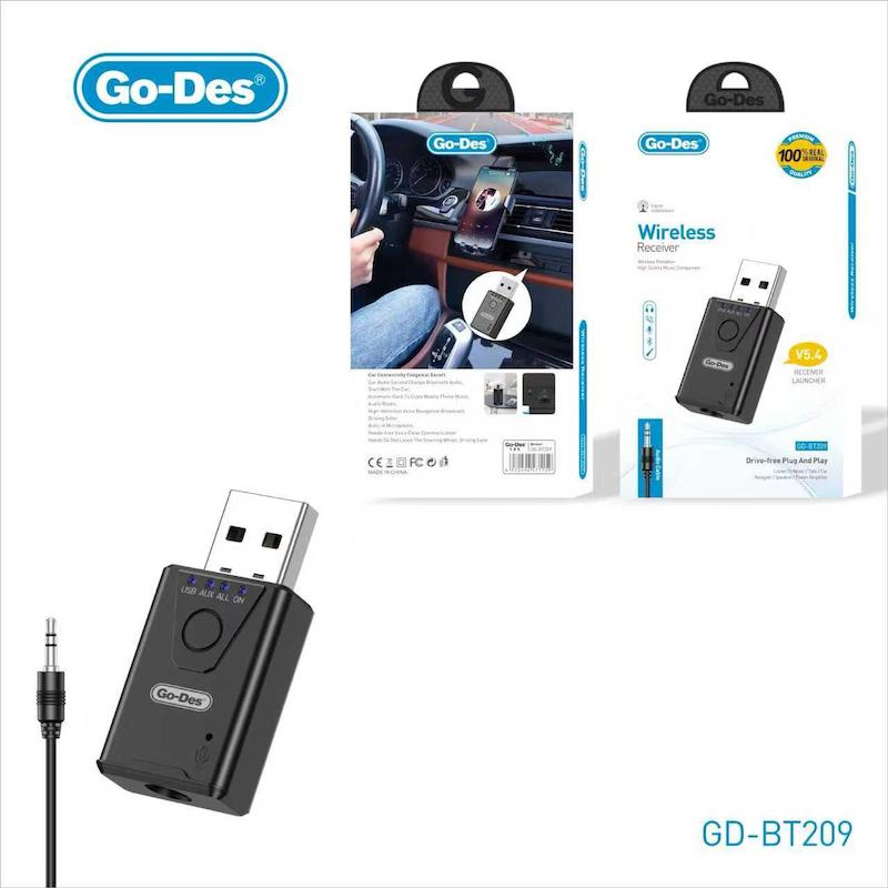 دانگل بلوتوثی دوکاره با میکروفون مدل GD-BT209