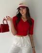 تیشرت یقه هفت red