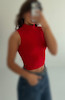 تاپ زنانه  یقه ایستاده red