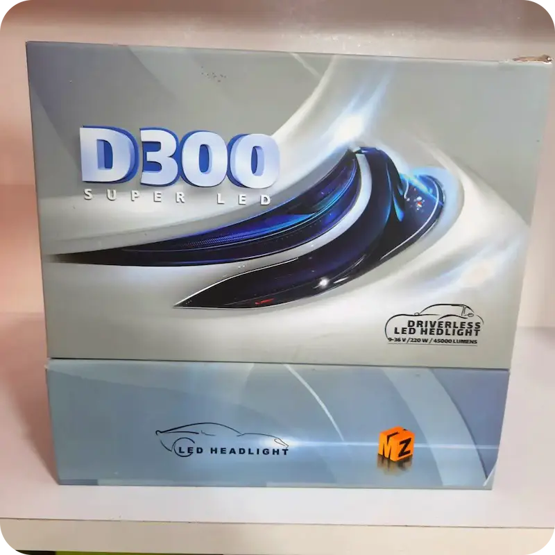 هدلایت D300 پایه 9005 با لیبل اصلی گارانتی 2 عددی سفید