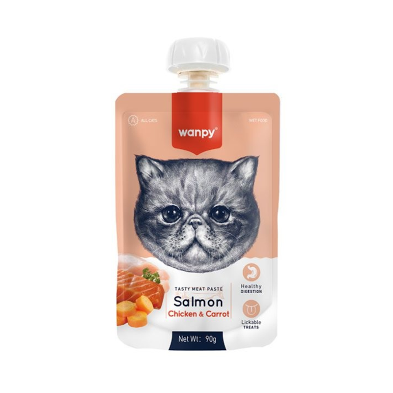 پودینگ گربه ونپی با طعم ماهی سالمون، مرغ و هویج