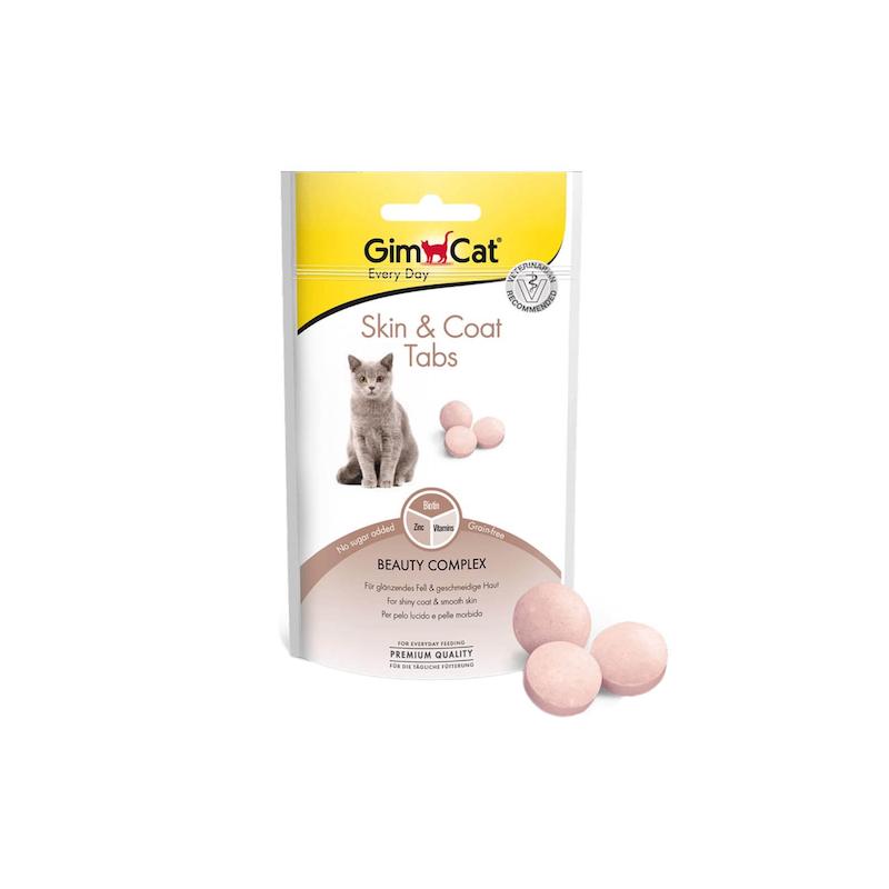 قرص مکمل گربه جیم کت مدل Skin & Coat Tabs طعم شیر