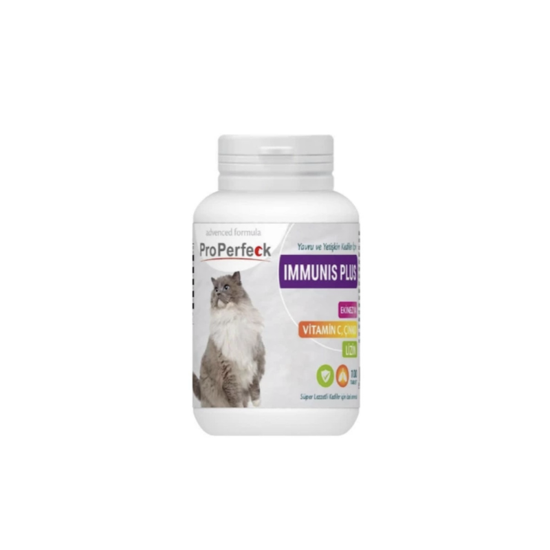 قرص تقویت کننده دستگاه ایمنی گربه پروپرفک Properfeck Cat Immunis Plus Tablet بسته 100 عددی