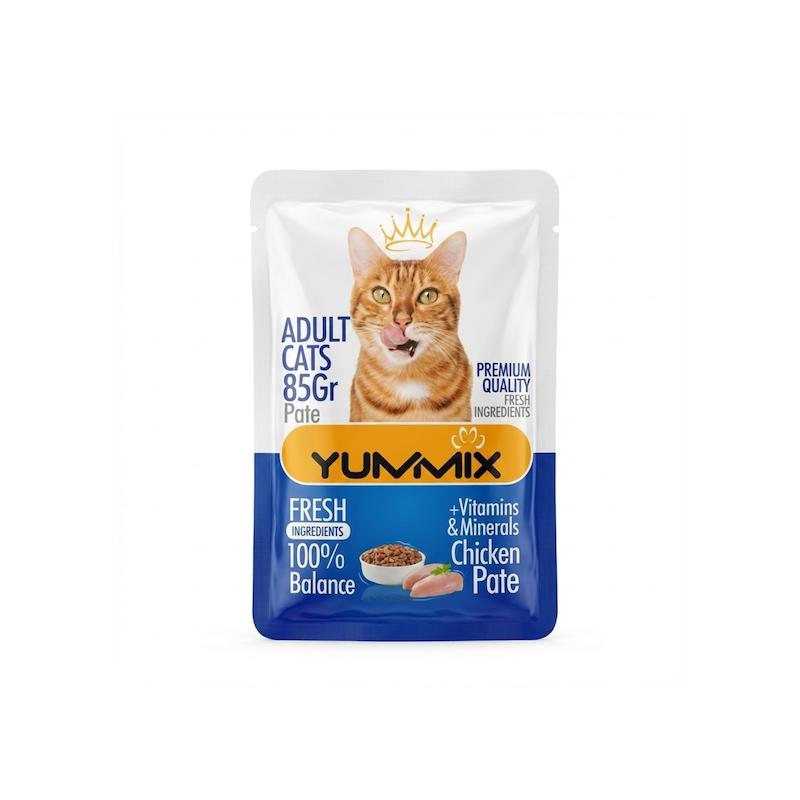 پوچ گربه بالغ یامیکس مدل پته با طعم مرغ Yummix With Chicken Pate Adult Cat Pouch