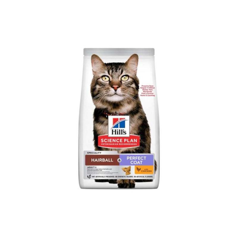 غذای خشک گربه هیلز مدل Hairball & Perfect Coat