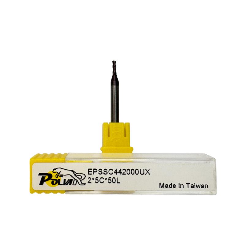 فرز انگشتی الماس (کارباید) سرتخت 2 میلی متر برند POLVAR مدل 4F-55HRC)2*5*4*50)