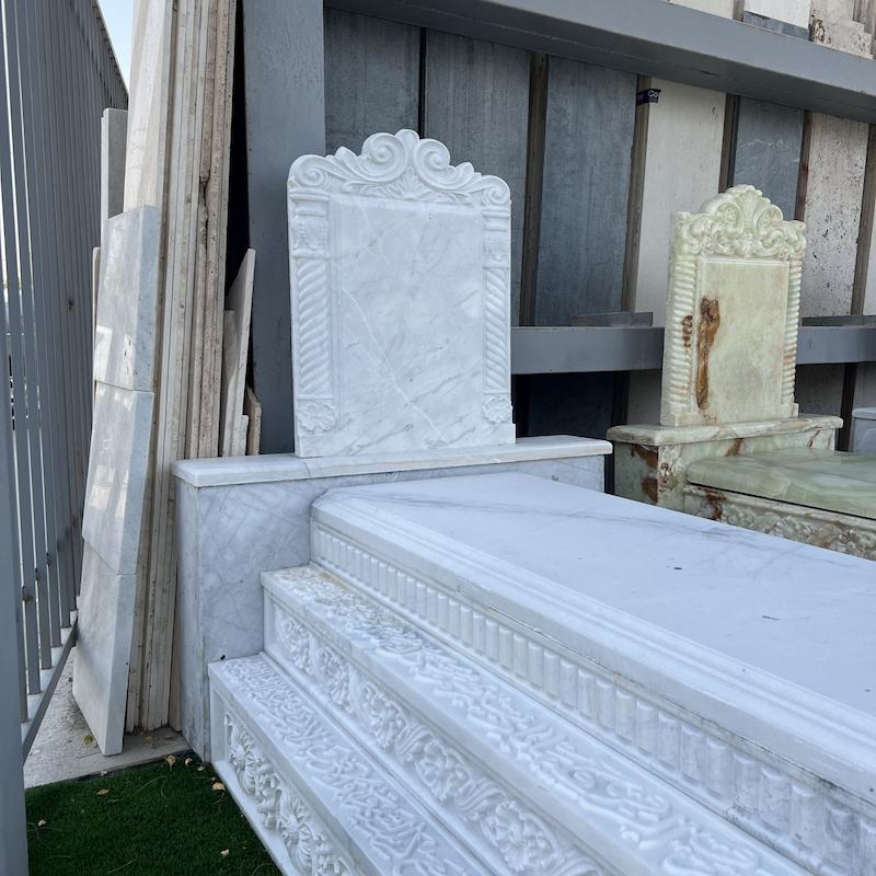 مقبره و سنگ مزار سفید با CNC 
