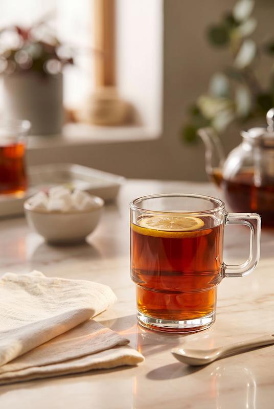 لیوان دسته دار بلوری چای  پاشاباغچه مدل HILL کد 55843