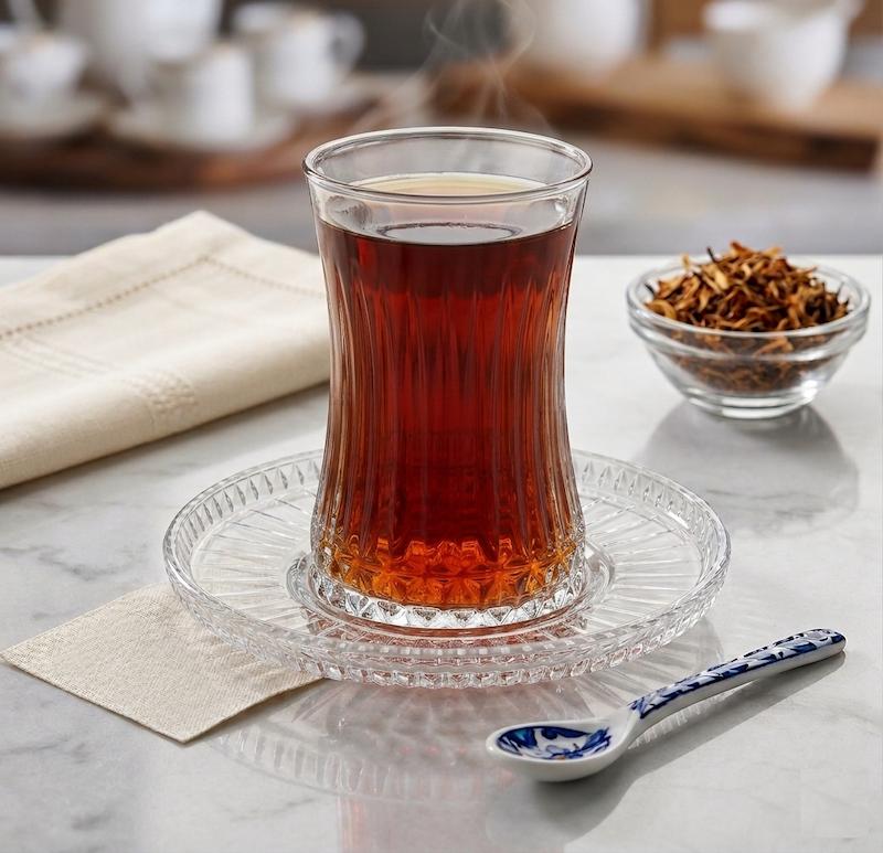 استکان و نعلبکی کمرباریک پاشاباغچه مدل ELYSIA  کد 950097