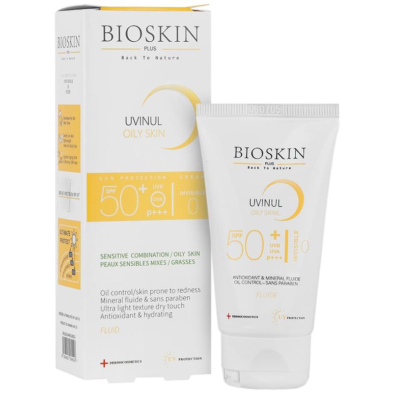 کرم ضد آفتاب بایو اسکین پوست چرب SPF50 ( بی رنگ)