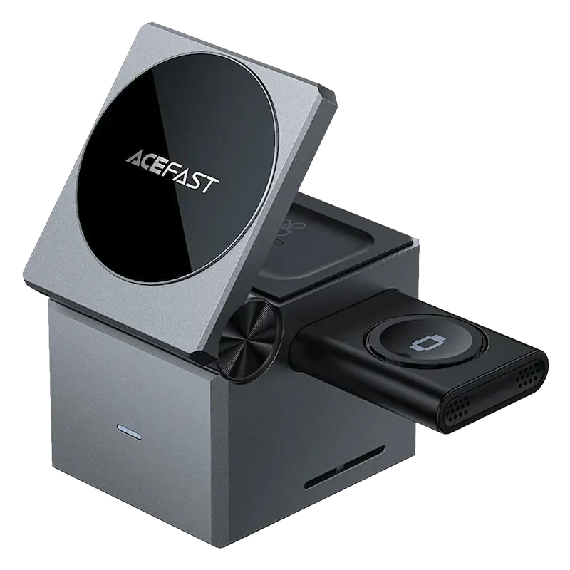 شارژر وایرلس چندکاره مگ‌سیف ACEFAST E18 | شارژ سریع اپل واچ و آیفون