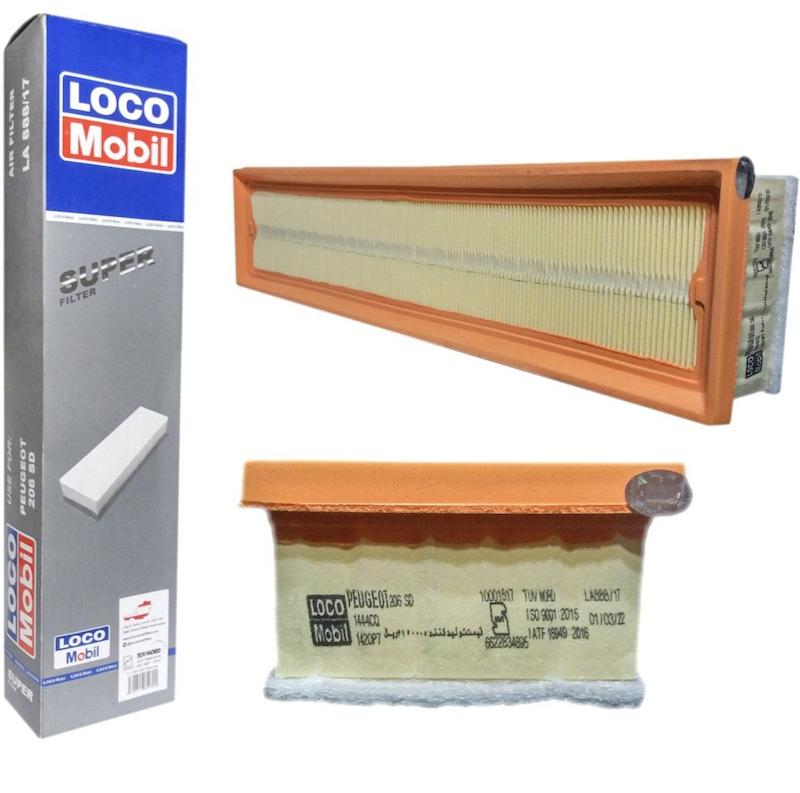فیلتر هوا 206،207 ،سورن XU7P/اریسان2،اچ سی کراس لوکوموبیل کد 888/17