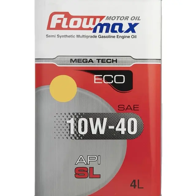 روغن موتور فلومکس 10W40  MEGA tech  eco تمام سنتتیک SL حجم 4 لیتر 