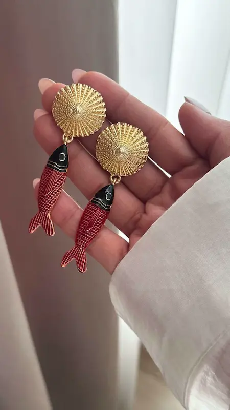 گوشواره ماهی قرمز