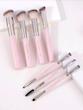 ست براش حرفه‌ای صورت و چشم مانژ رنگ صورتی | MAANGE Makeup Brushes Set