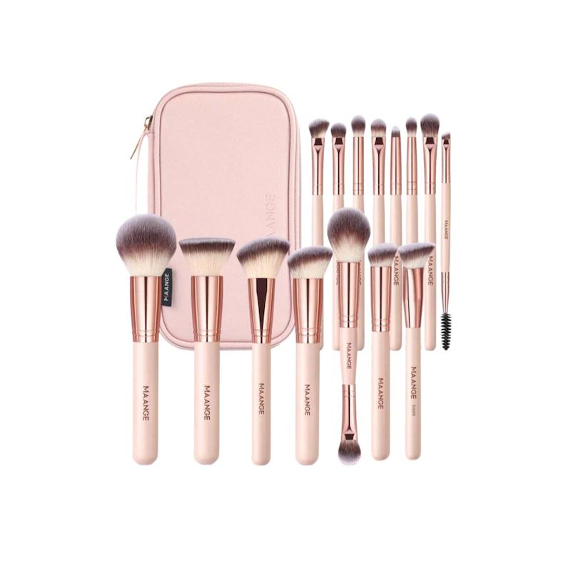 ست براش ۱۵ عددی حرفه‌ای مانج به همراه کیف مسافرتی (MAANGE)