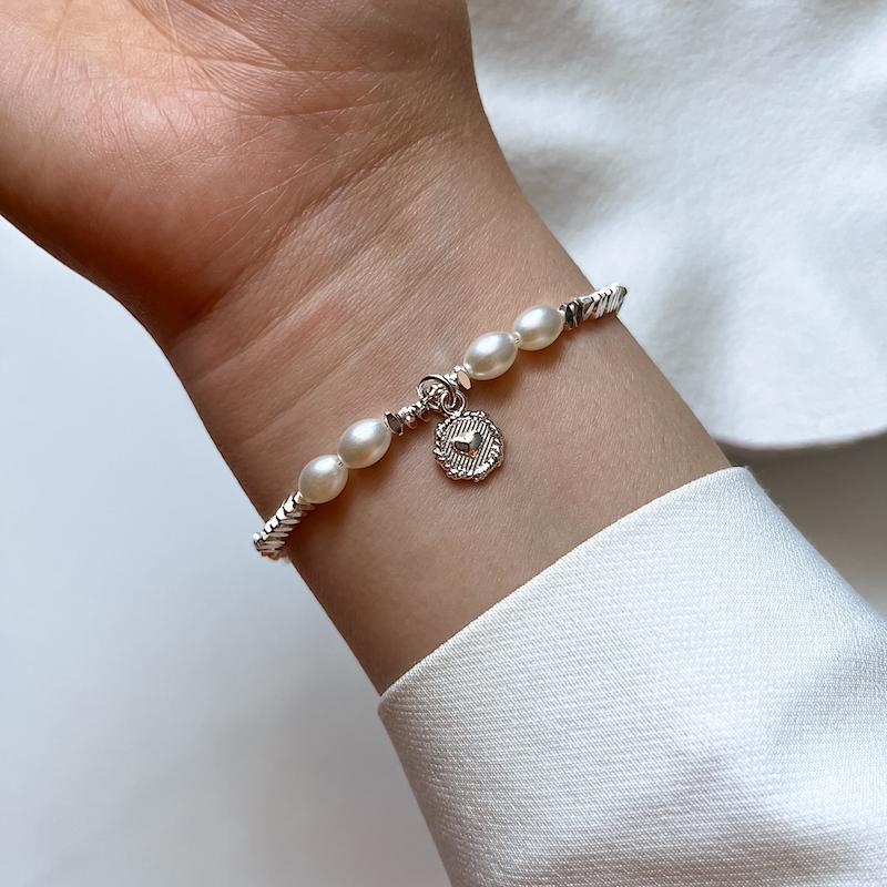 دستبند مروارید قلب