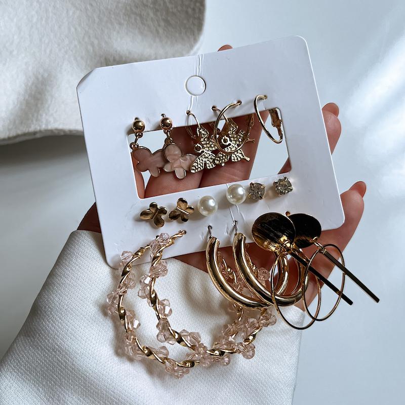 پک گوشواره پروانه صورتی