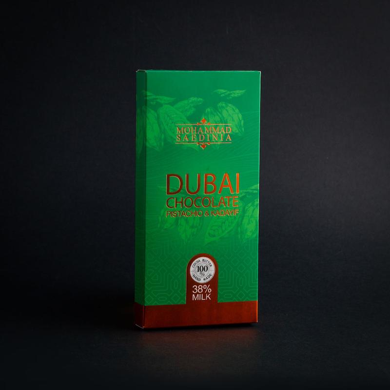 Dubai Milk Chocolate with Pistachio Praline & Kadaif Strands