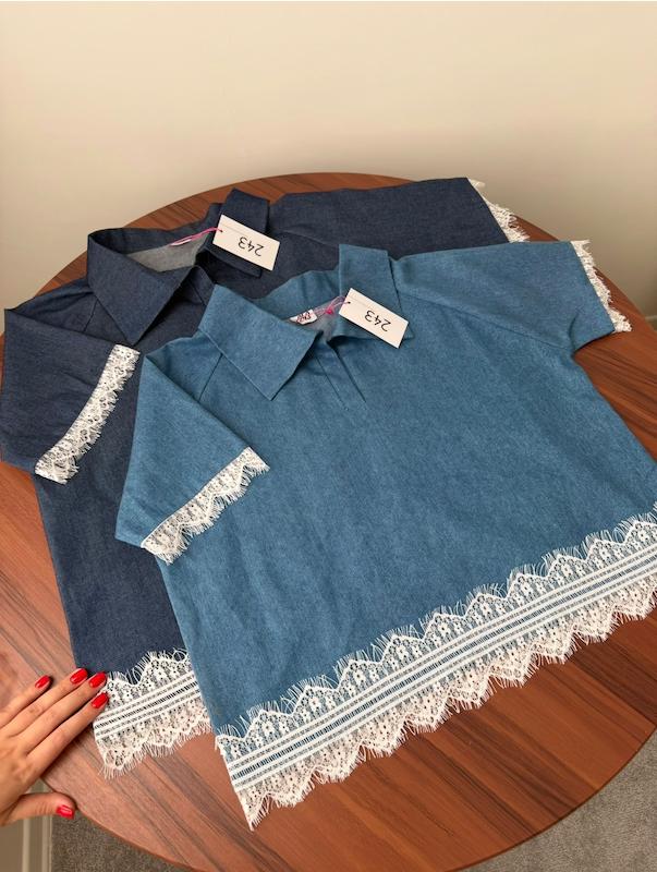 پولوشرت Denim Lace 🪽🩵