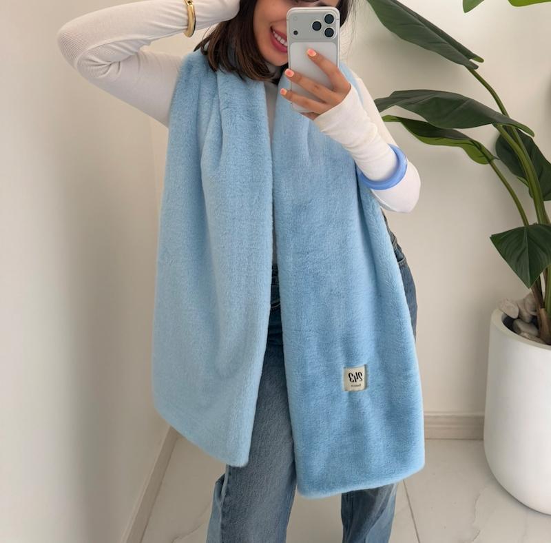 چانکی اسکارف خز Baby blue 🩵