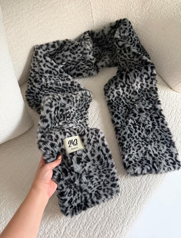چانکی اسکارف خز Gray leo 🩶🐆