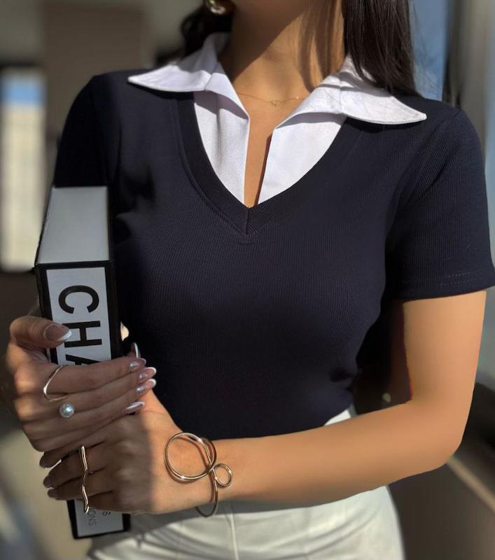 تیشرت یقه سفید مدل 110007