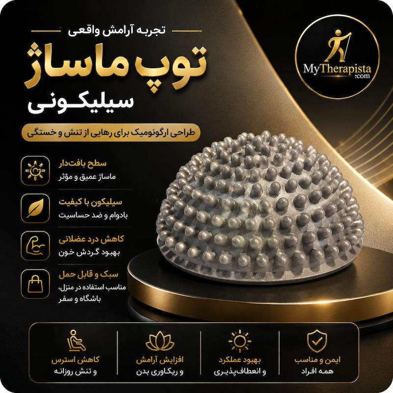 توپ ماساژ نیم کره آج‌دار ایرانی  (مدل هندسی خاردار مناسب تعادل و خارپاشنه)-کپی