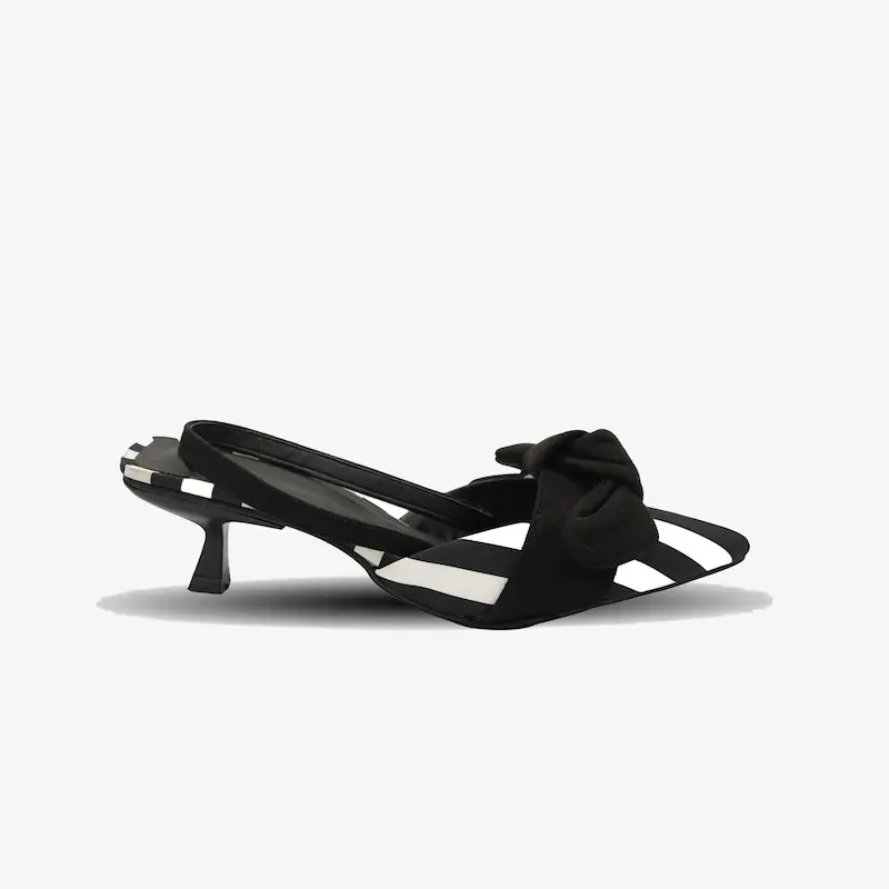 کفش مجلسی زنانه پاشنه دار 3 سانت  مدل sandal valentino - 0060_B/W
