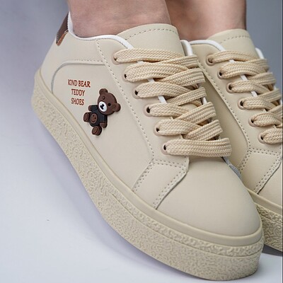 کفش اسپرت دخترانه مدل sneaker - 0023_Creamy