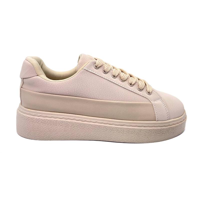 کفش اسپرت دخترانه مدل sneaker - 0027_Creamy